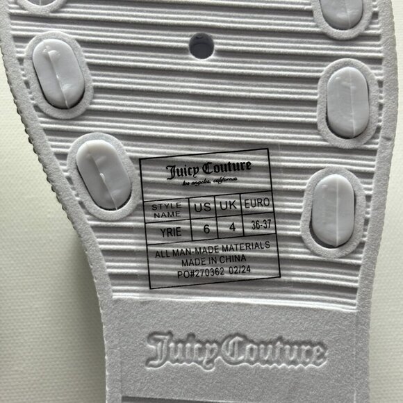 Juicy Couture Women's Yrie White Rhinestone Slides - Picture 9 of 13